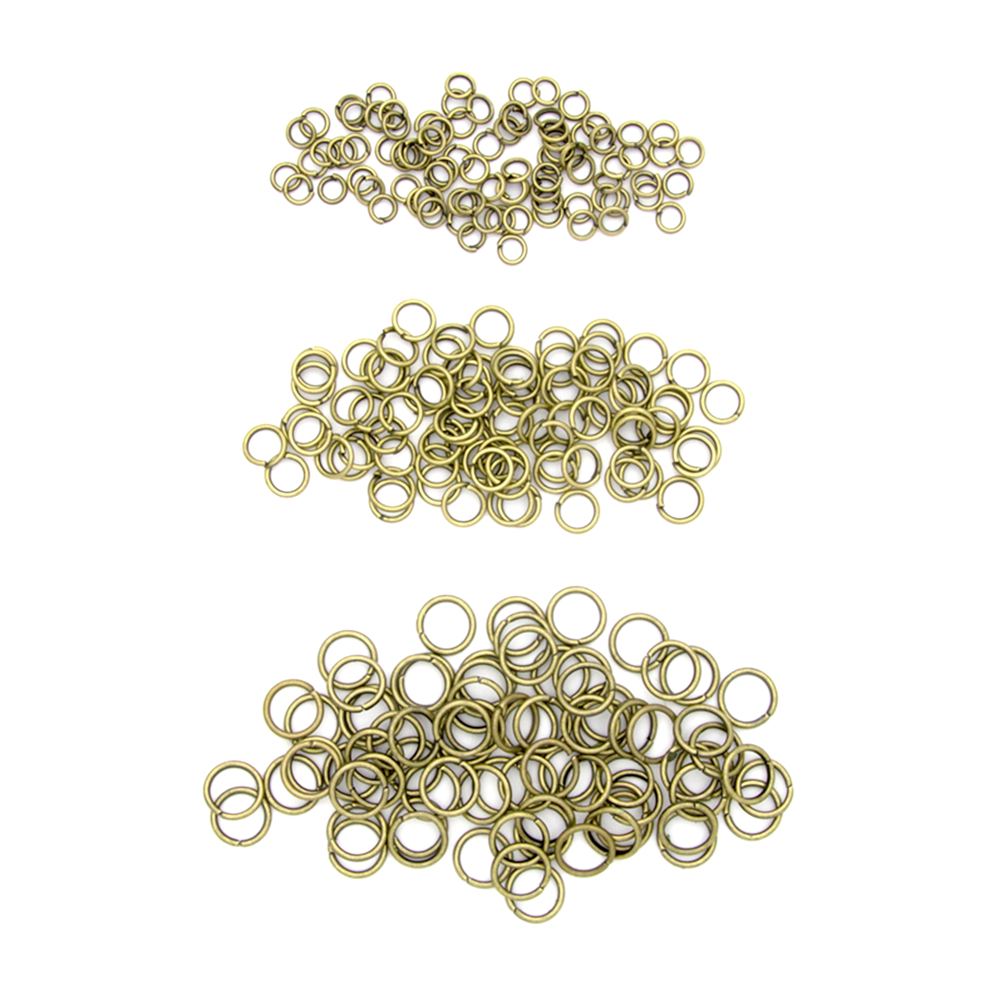 Cousin DIY Metal 4mm, 6mm, and 8mm Jump Rings Set, 240 Piece, Gold Finish 